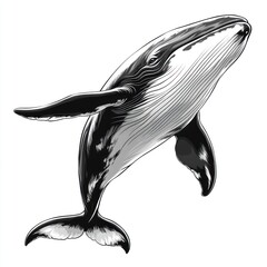 Leaping whale ocean graphic design illustration
