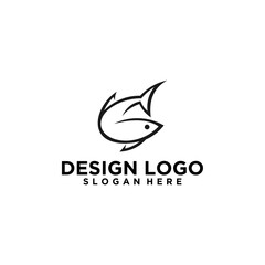 Abstract Black And White Fish Logo Design