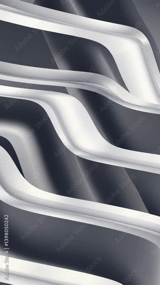 Poster modern curved forms in grayscale tones, abstract design element with layered lines, creative and con