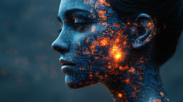 AI algorithm analyzes social media for misinformation with dynamic binary code in a futuristic digital landscape