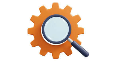 Isolated Zoom and Gear Icon