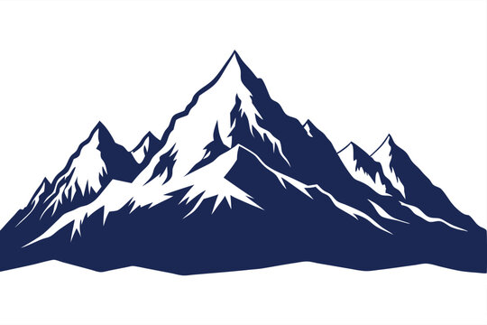 himalayan mountains vector art illustration 