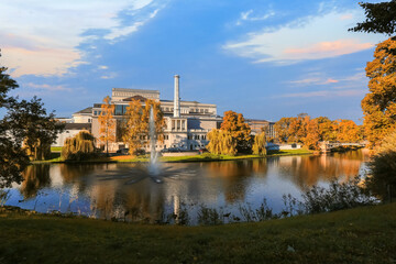 Autumn in Riga, view of the city channel