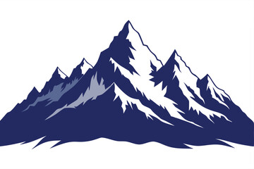 himalayan mountains vector art illustration 