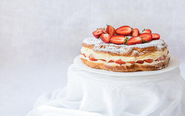Delicious homemade strawberry cake perfect for spring celebrations with fresh strawberries and creamy layers for a delightful dessert experience