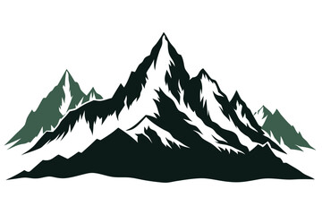 himalayan mountains vector art illustration 