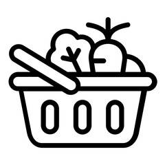 vegetable basket icon line