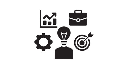 Business success concept with growth, ideas, and strategy.