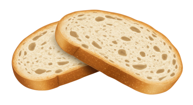 Isolated Two Bread Slices