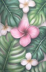 Obraz premium pink plumeria flower