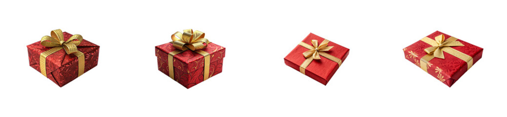 Obraz premium Gift wrapping event celebration collection. Cut out png set
