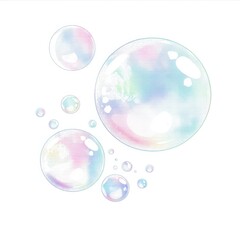 Colorful iridescent soap bubbles