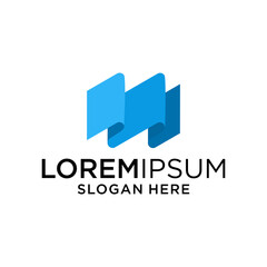 Abstract Blue Geometric Logo Design