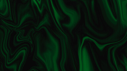 Abstract melt effect with smooth gradients. Rich green velvet satin flowing background.