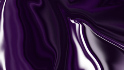 Abstract flowing waves of dark purple with bright white highlights. Smooth, fluid texture of deep purple with glossy white reflections.