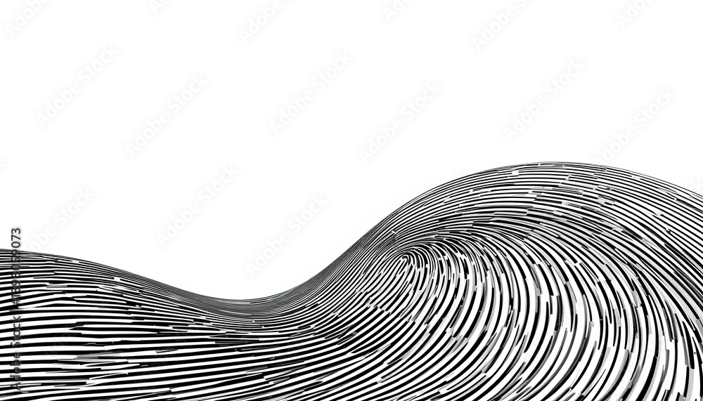 Poster flowing wave patterns abstract art digital design minimalist environment side view conceptual aesthe