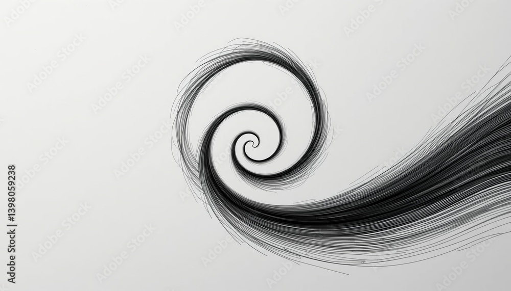 Poster dynamic flowing spiral design abstract art modern studio graphic illustration minimalist environment