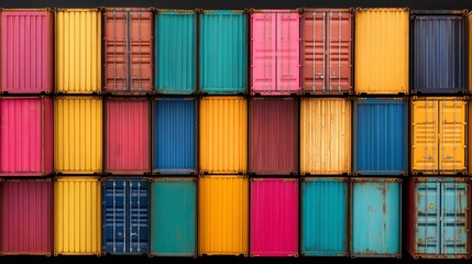 Efficient cargo management colorful shipping containers global ports image showcase visual logistics concept