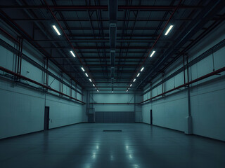 Fototapeta premium liminal space factory interior, 3d render