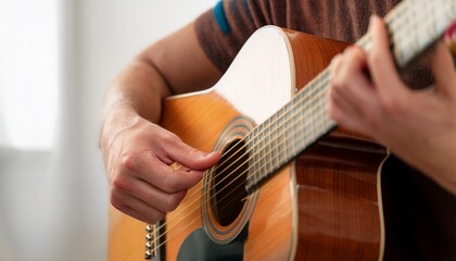 Fototapeta premium Fingers playing a guitar strings