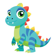 Naklejka premium Cute Cartoon Dragon Character Illustration