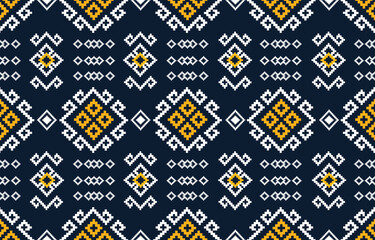 Obraz premium Seamless ethnic pixel pattern in colorful. Tribal vector illustration with Native American style. Design for print fabric and clothing.