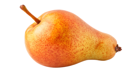 Fresh and Vibrant Pear Fruit Isolated on White Transparent Background for Digital Design Integration.