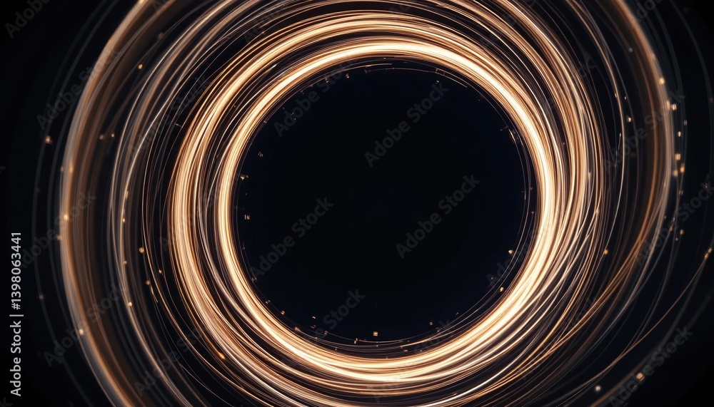 Poster dynamic energy wave formation abstract space visual art digital environment circular perspective con