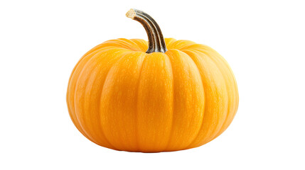 Obraz premium Vibrant Pumpkin Isolated on White - Eye-catching Autumn Concept for Creative Projects