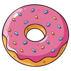Donut with Sprinkles Illustration