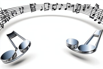 A Stylish music notes create minimalist design, showcasing elegance and creativity in digital format. Perfect for music lovers and artistic expressions