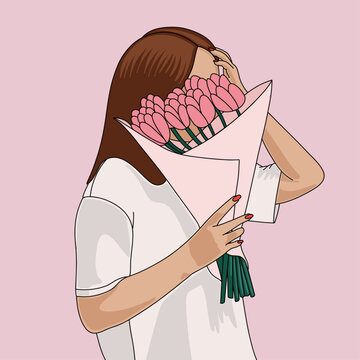 Woman with a Spring Bouquet