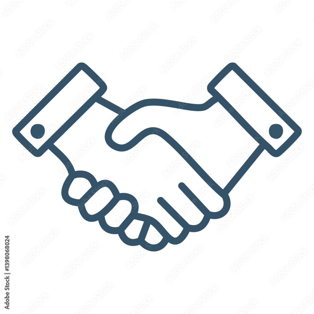 Poster handshake icon vector illustration. business handshake line. handshake between two businessmen. hand