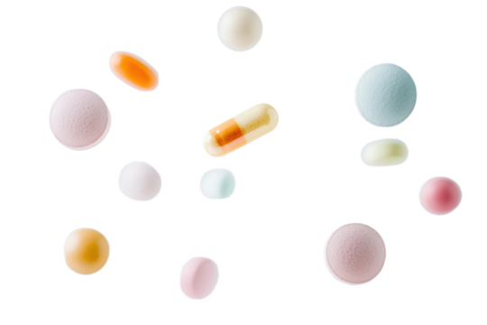 PNG Real medicines medication floating pills.