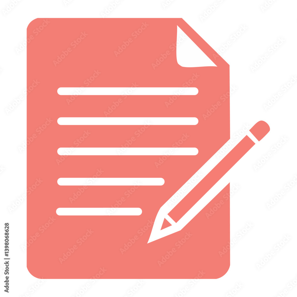 Poster set of paper with pencil. vector set of paper with pen. document with pen, form icon.