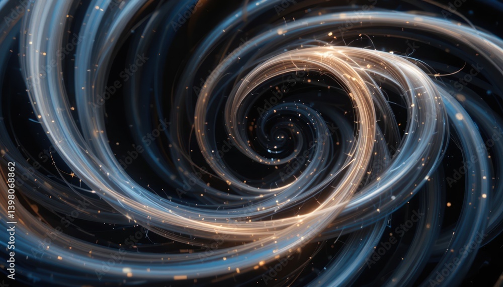Aufkleber dynamic swirling energy patterns cosmic space abstract art dark environment close-up view conceptual