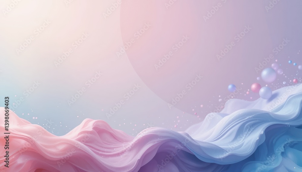Poster fluid abstract art digital creation soft color palette ethereal environment artistic viewpoint tranq