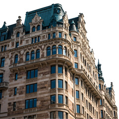 Obraz premium Elegant European Building Architecture on transparent background