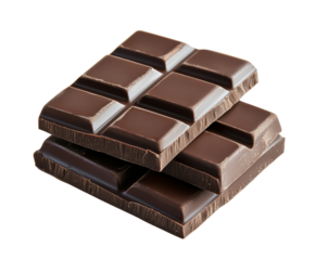 Chocolate bars cut in half, cut out transparent bottom