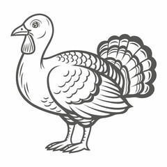 Stylized Great Bustard Bird Illustration Outline
