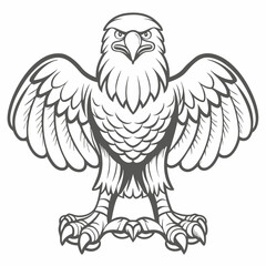 Detailed Eagle Illustration with Spread Wings