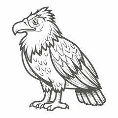 Crested Caracara Bird Outline Illustration