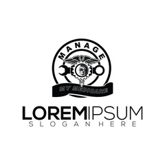 modern combination motorcycle gear logo gradation