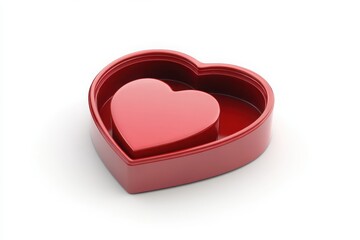Heart-shaped speech box 3D render icon isolated on white background