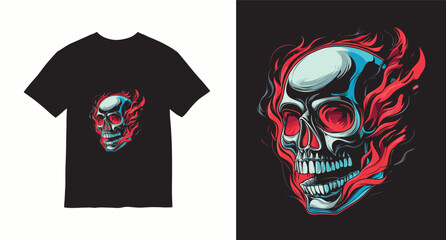 Graffiti skull graphic vector t-shirt design