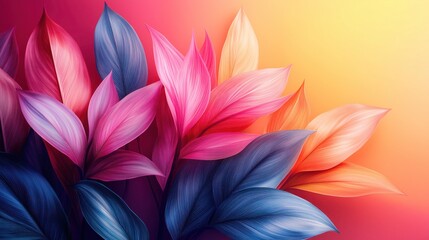 Fototapeta premium Lily leaves abstract background concept with colorful and stylish design