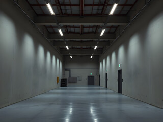 liminal space factory interior, 3d render