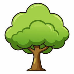 green tree with cloud