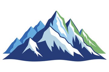 himalayan mountains vector art illustration 