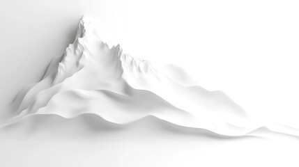 Obraz premium Abstract sculpted mountain range, white, smooth, modern design